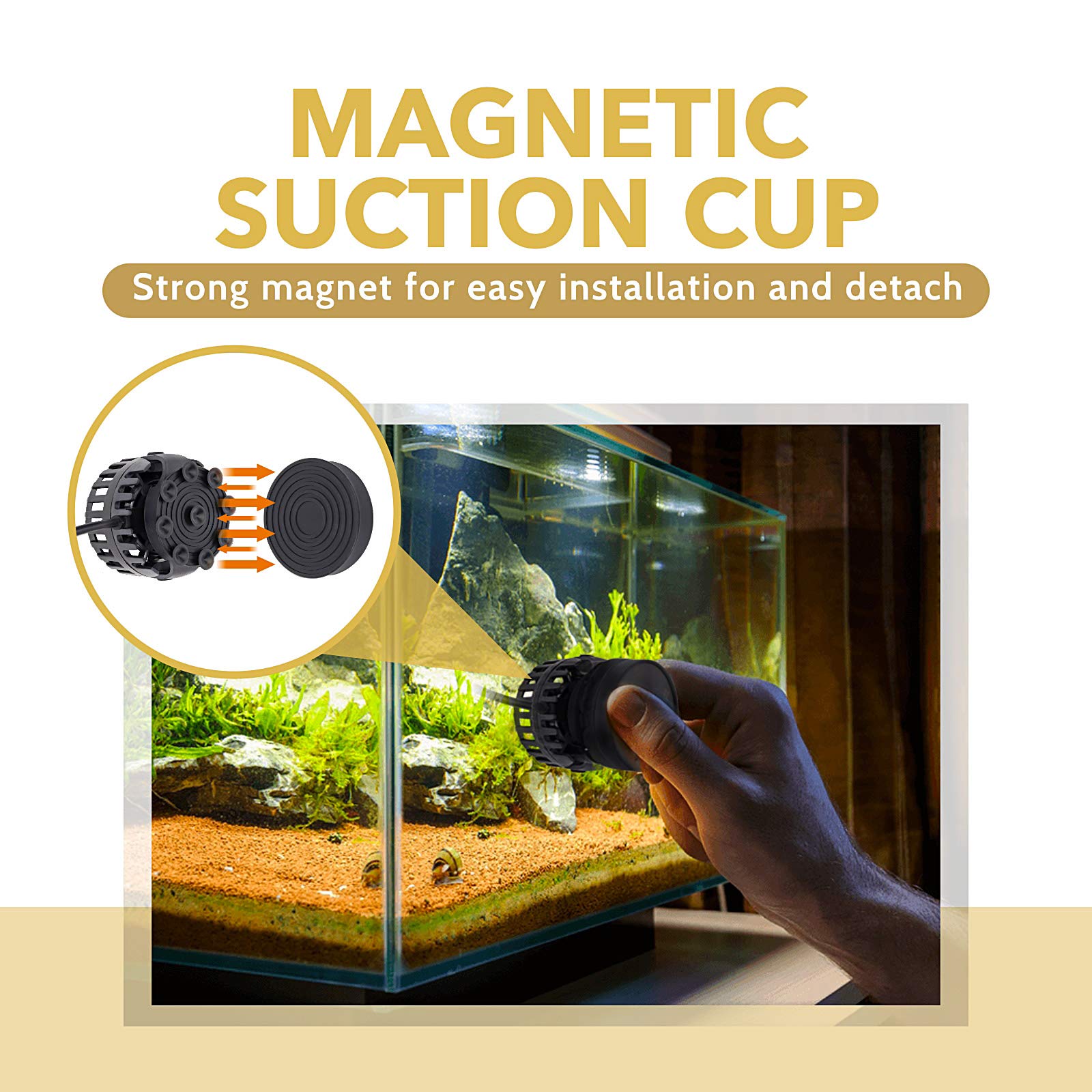 Hygger 2600 GPH Mini Wave Maker - Magnetic DC Powerhead with LED Display Controller for Saltwater & Freshwater Aquariums (26-55 Gallon) - Black | Enhances Water Circulation for Coral Reefs, Fish Tanks & Aquatic Plants