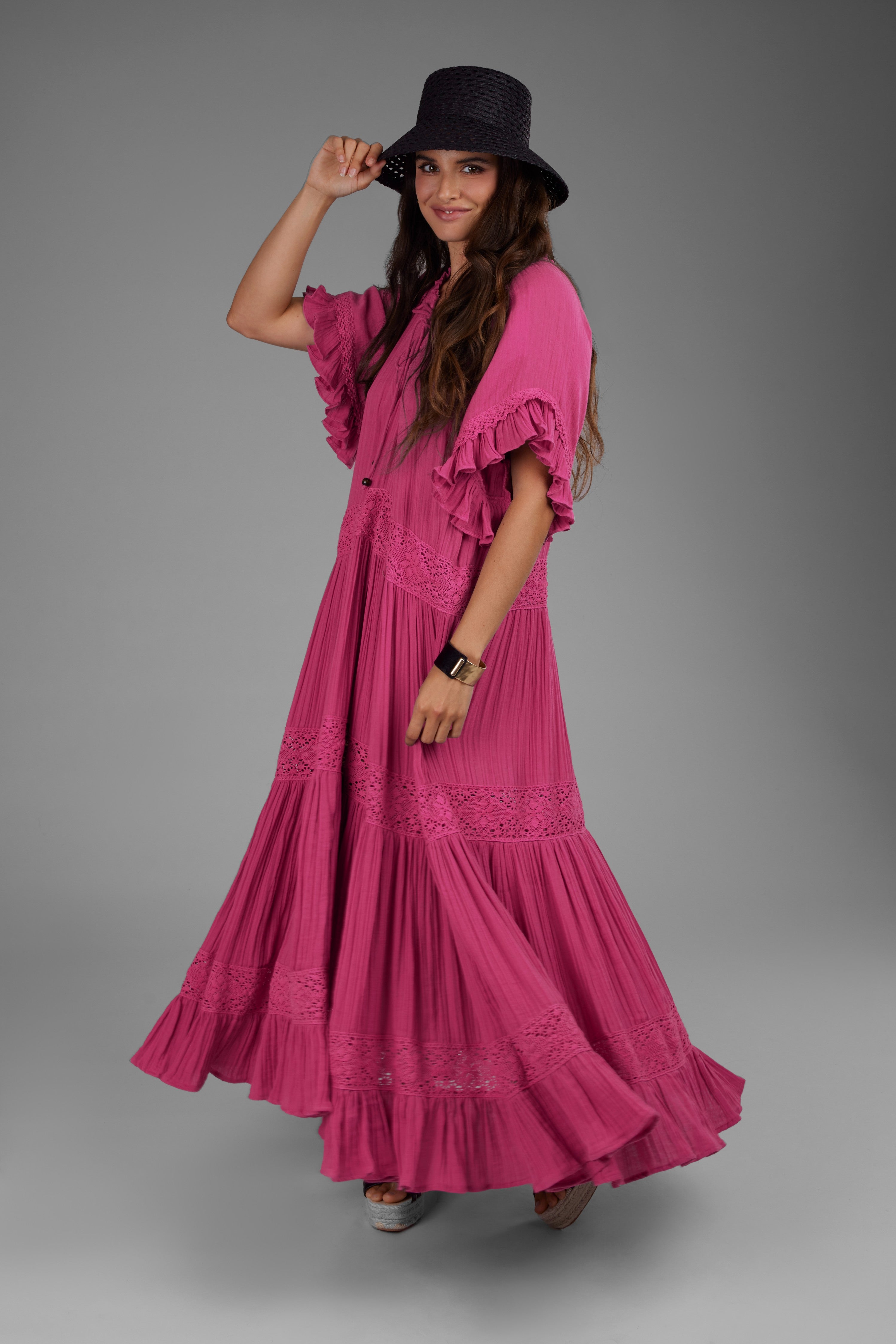 Soft Cotton Long Kaftan Dress for Women - Comfortable Boho Maxi Dress with Pockets - Perfect for Beach Cover Up, Lounge Wear, and Summer Vacation