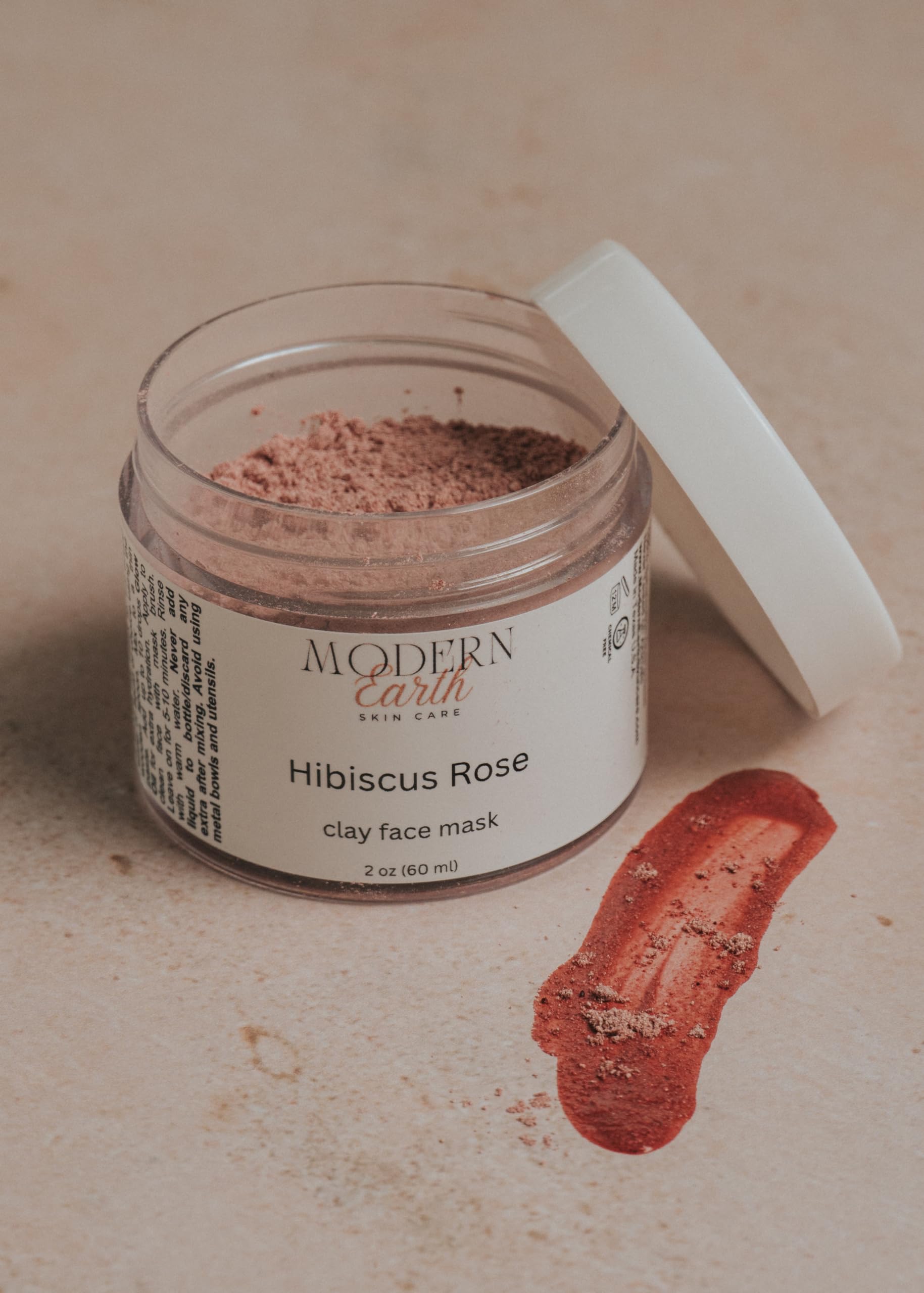 Hibiscus Rose Hydrating & Exfoliating Facial Mask - Anti-Aging Clay Powder Mask for Glowing Skin | Skin Treatment & Detoxifying Face Mask (2 oz) | Perfect for Spa Night & Self-Care Routine