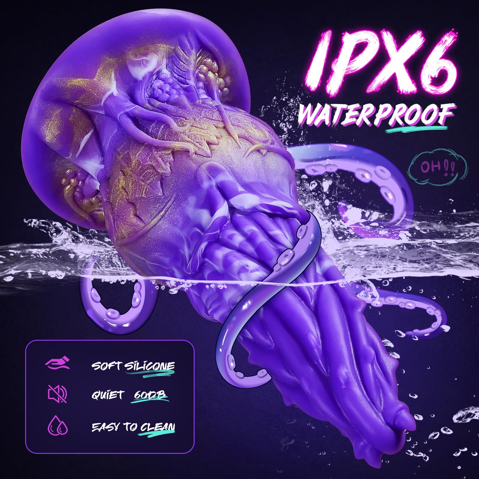 Monster G-Spot Octopus Dildo - 7 Thrusting & Vibrating Modes, 8.66 Inch Remote Control Fantasy Sex Toy with Suction Cup for Women & Couples - Perfect for Solo Play, Couples Exploration & Fantasy Fulfillment
