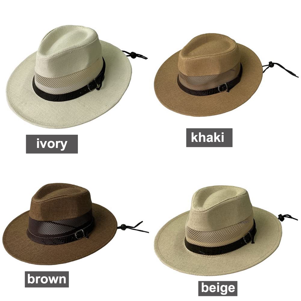 Stylish Panama Fedora Straw Hat for Women & Men - Summer Beach Sun Hat, Cowboy Hat, Safari Bucket Hat - Perfect for Outdoor Activities, Vacations, and Fashion Accessories