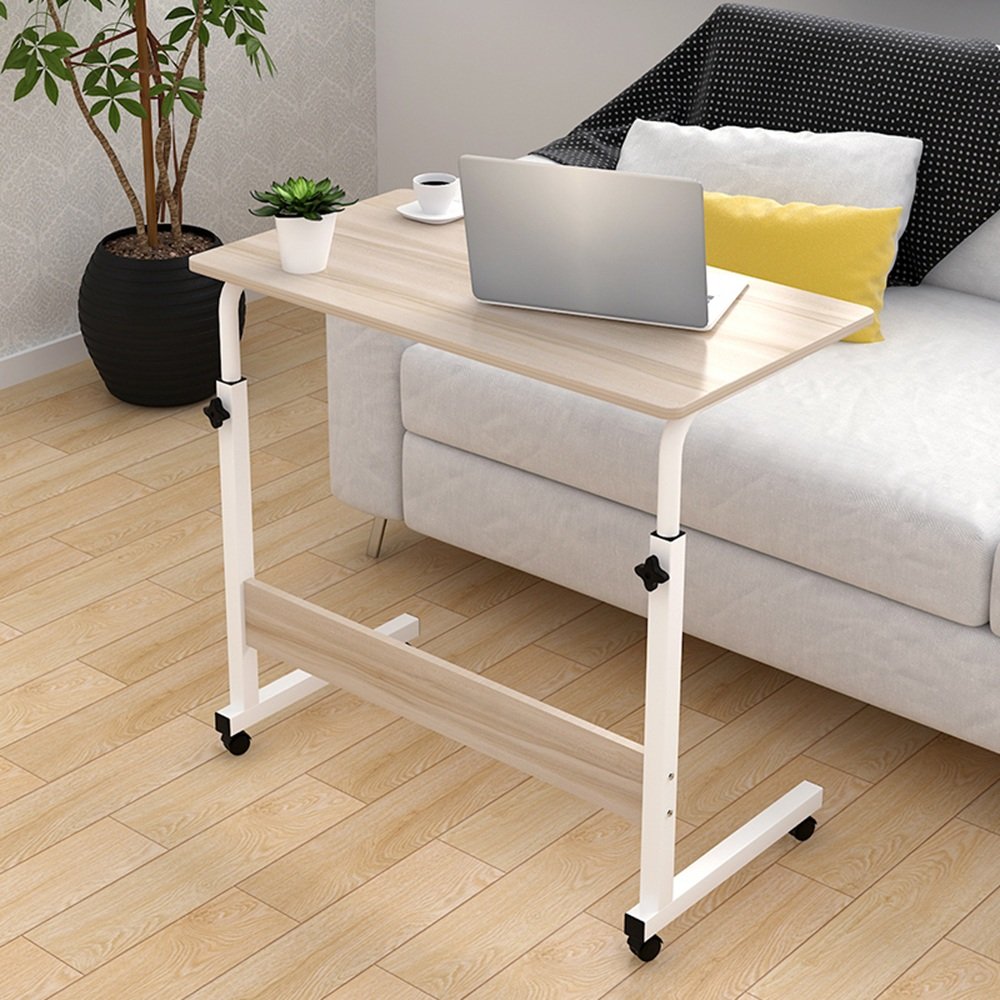 Adjustable Rolling Laptop Desk ZR - 80cm Mobile Bedside Table with Wheels for Home Office, Dorm & Small Spaces | Portable Writing Desk for Work, Study & Relaxing in Bed (Color: D)