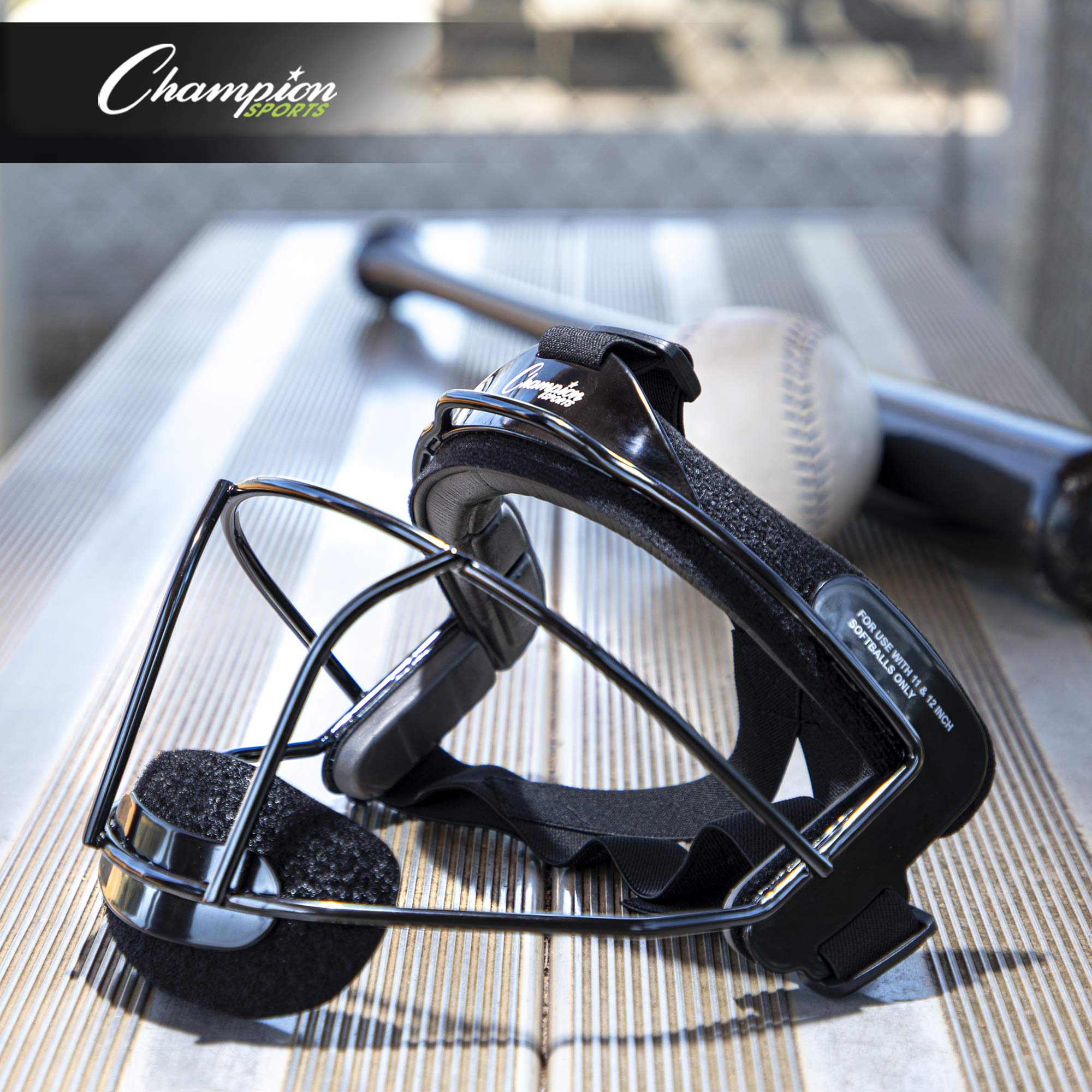 Champion Sports Steel Softball Face Mask for Adults - Durable Baseball Fielders Mask & Head Guard - Premium Protective Gear for Indoor/Outdoor Games - Ideal for Softball, Baseball & Training Practice
