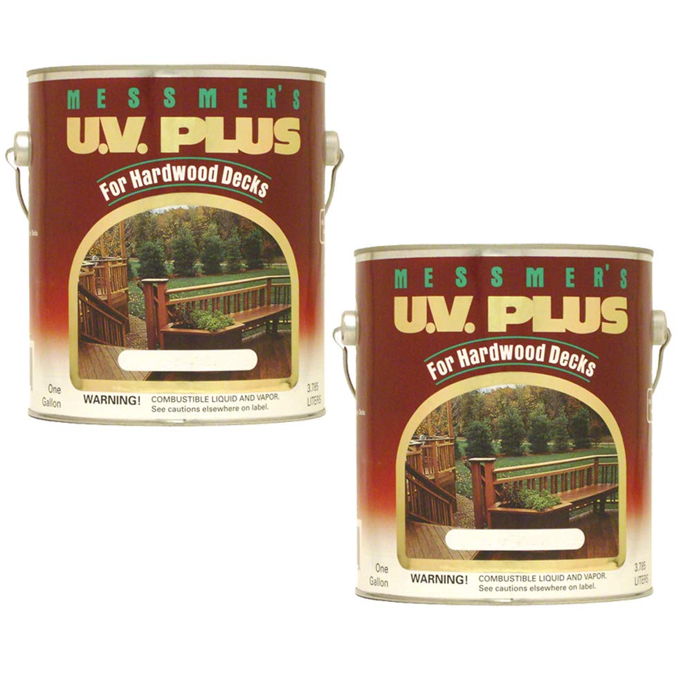 Messmers UV Plus Hardwoods Red Mahogany Wood Stain - 2 Gallon Pack for Outdoor Furniture, Decks & Fencing Protection