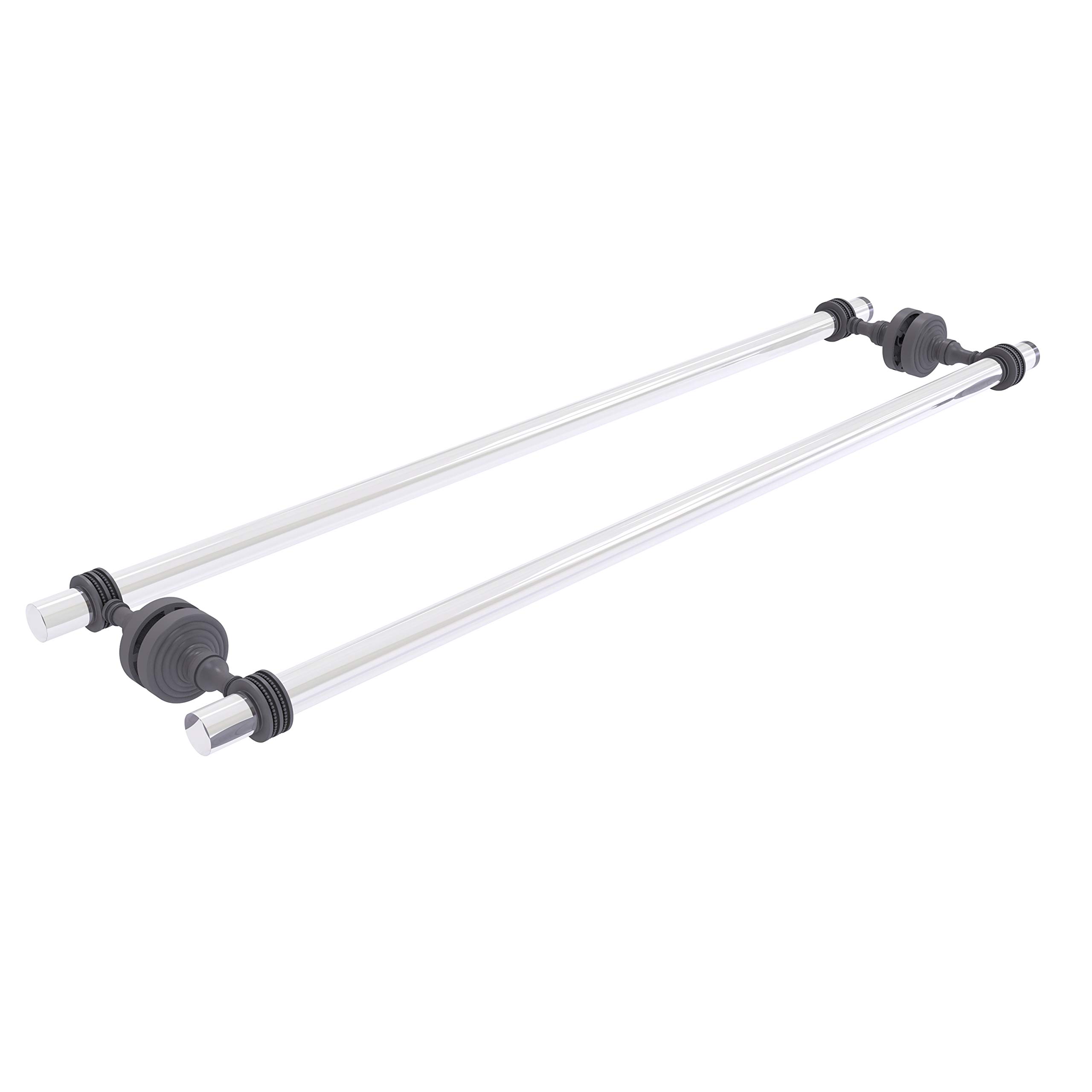 Allied Brass PG-41D-BB-30 Pacific Grove 30-Inch Matte Gray Shower Door Towel Bar with Dotted Accents - Bathroom Hardware for Modern & Luxury Home Decor
