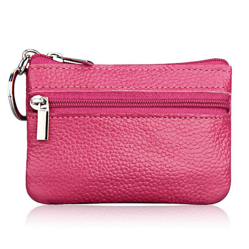 Genuine Leather Wallet for Men & Women - Soft Zip Pouch with Card Slots & Key Holder - Perfect for Travel, Work & Everyday Use