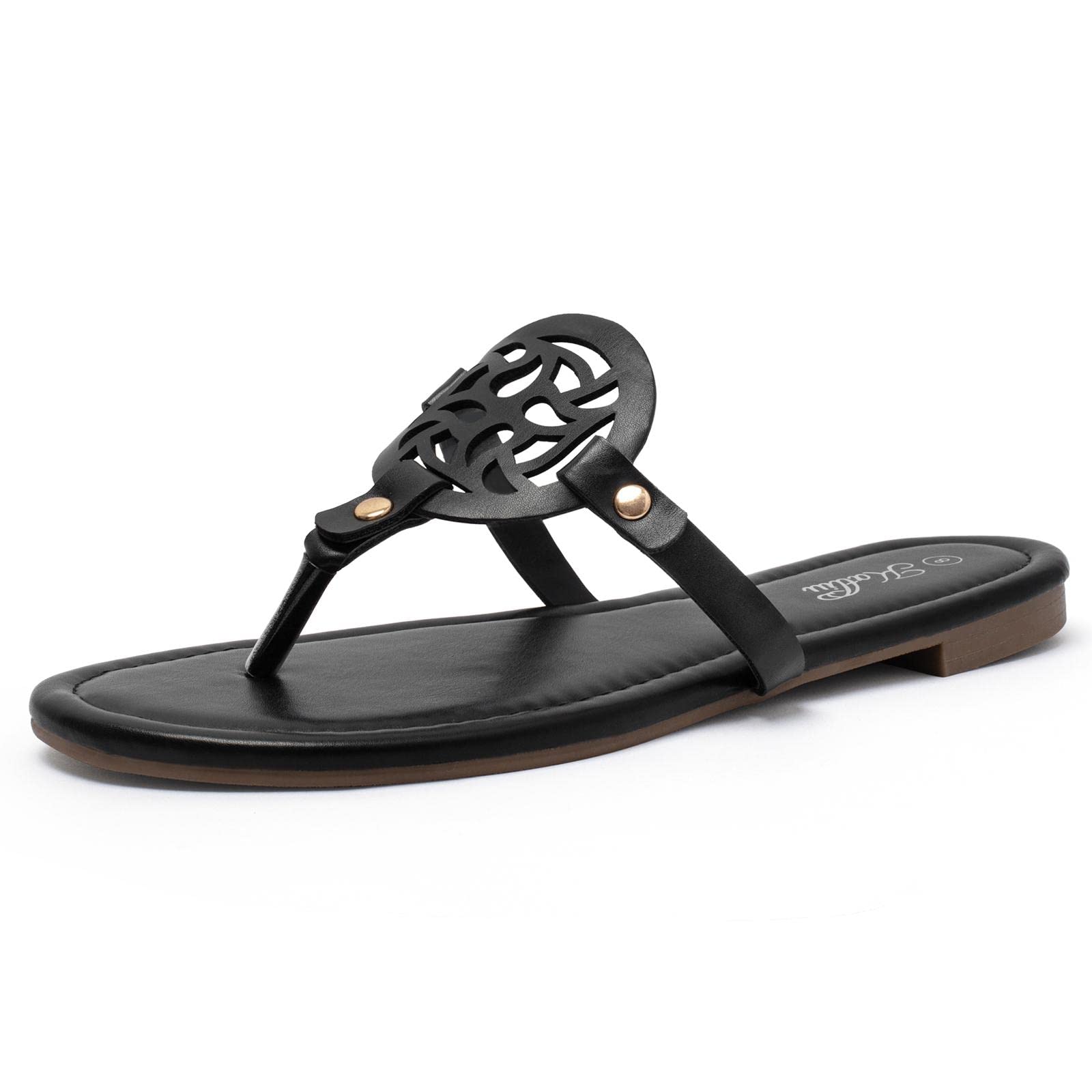 Katliu Women's Flat Sandals - Comfortable Flip Flop Thong Sandals for Beach, Pool & Summer Outfits | Dressy Casual Sandals for Women