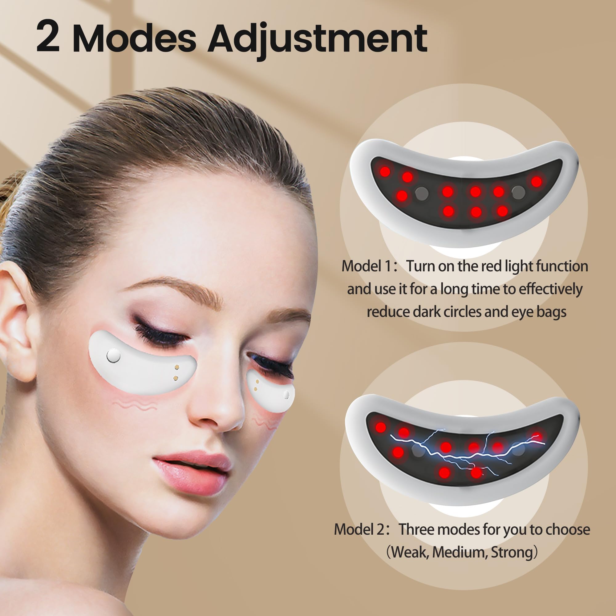 DUOMEIQI Red Light Therapy Eye Patches - RevitaEyes Under Eye Massage Patches for Dark Circles & Puffiness Relief | Portable Eye Treatment for Tired Eyes | Perfect for Home Spa, Travel & Office Use