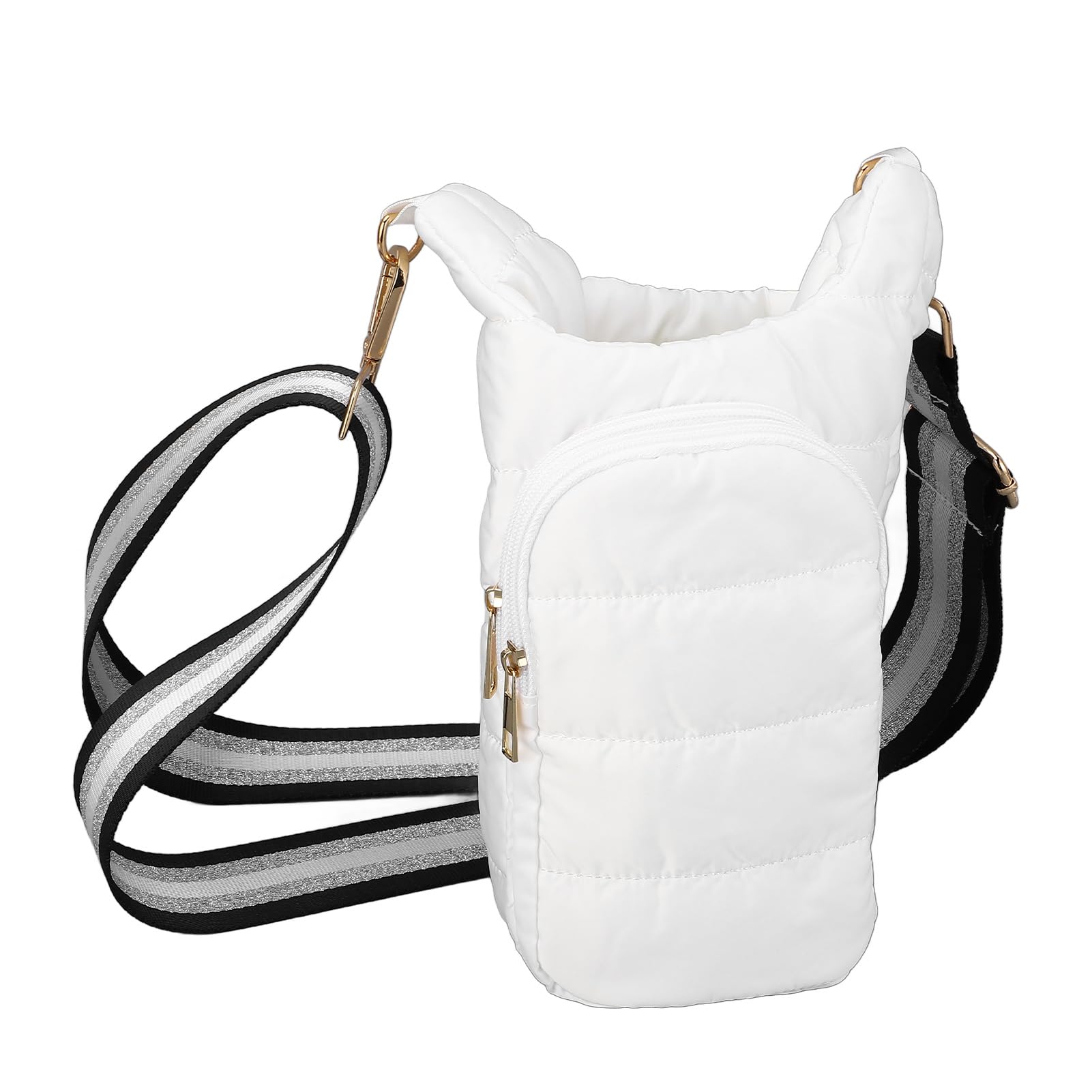 Insulated Water Bottle Pouch with Adjustable Shoulder Strap - Shockproof Carrier Bag for Walking, Hiking, and Outdoor Adventures