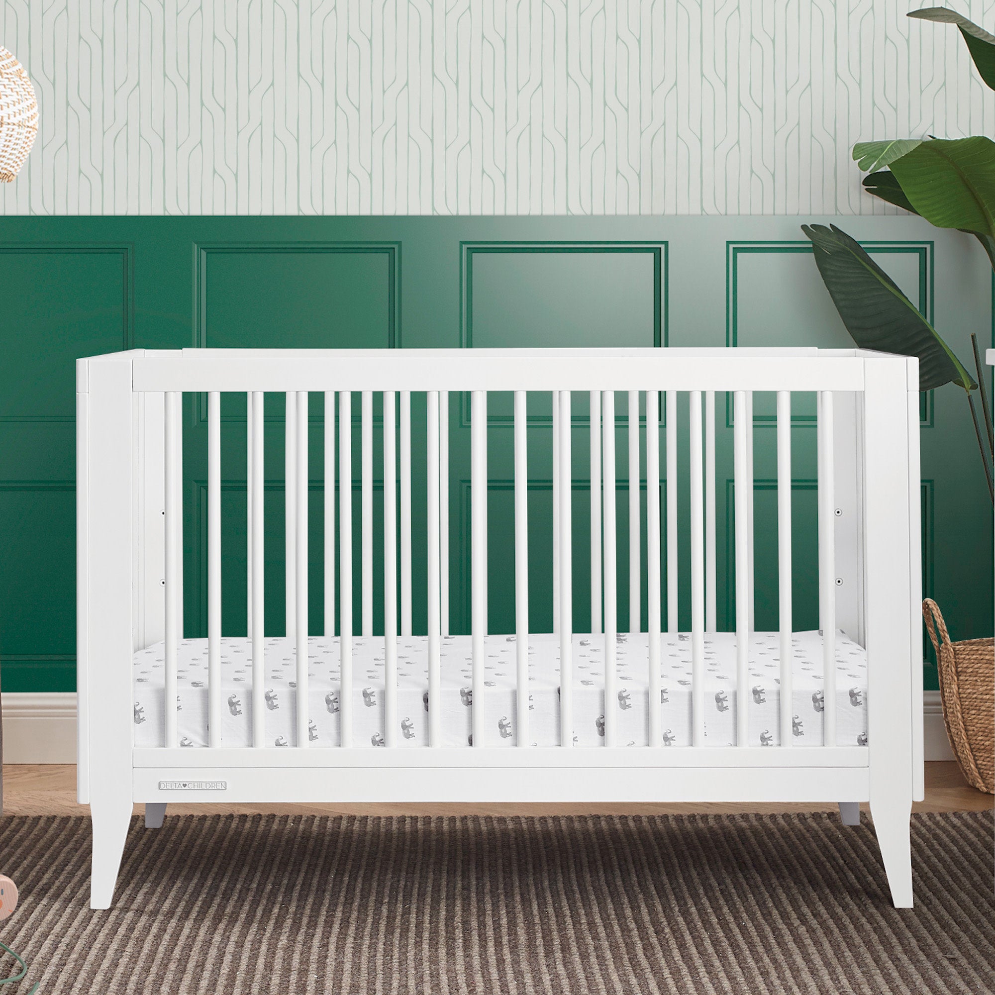 Ollie 4-in-1 Convertible Baby Crib - Toddler Bed, Daybed & Full-Size Bed - Safe & Stylish Nursery Furniture for Newborn to Teen - Perfect for Bedrooms, Daycare & Guest Rooms