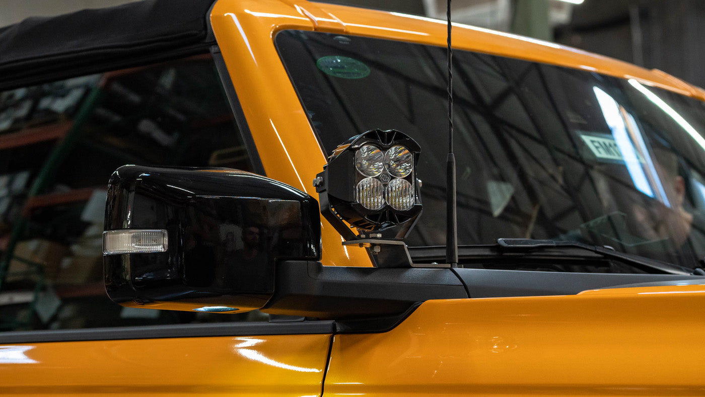 21-24 Ford Bronco & Bronco Raptor SDHQ Built A-Pillar Light Mounts | Off-Road LED Light Brackets | Perfect for Trail Riding, Overlanding & Night Driving