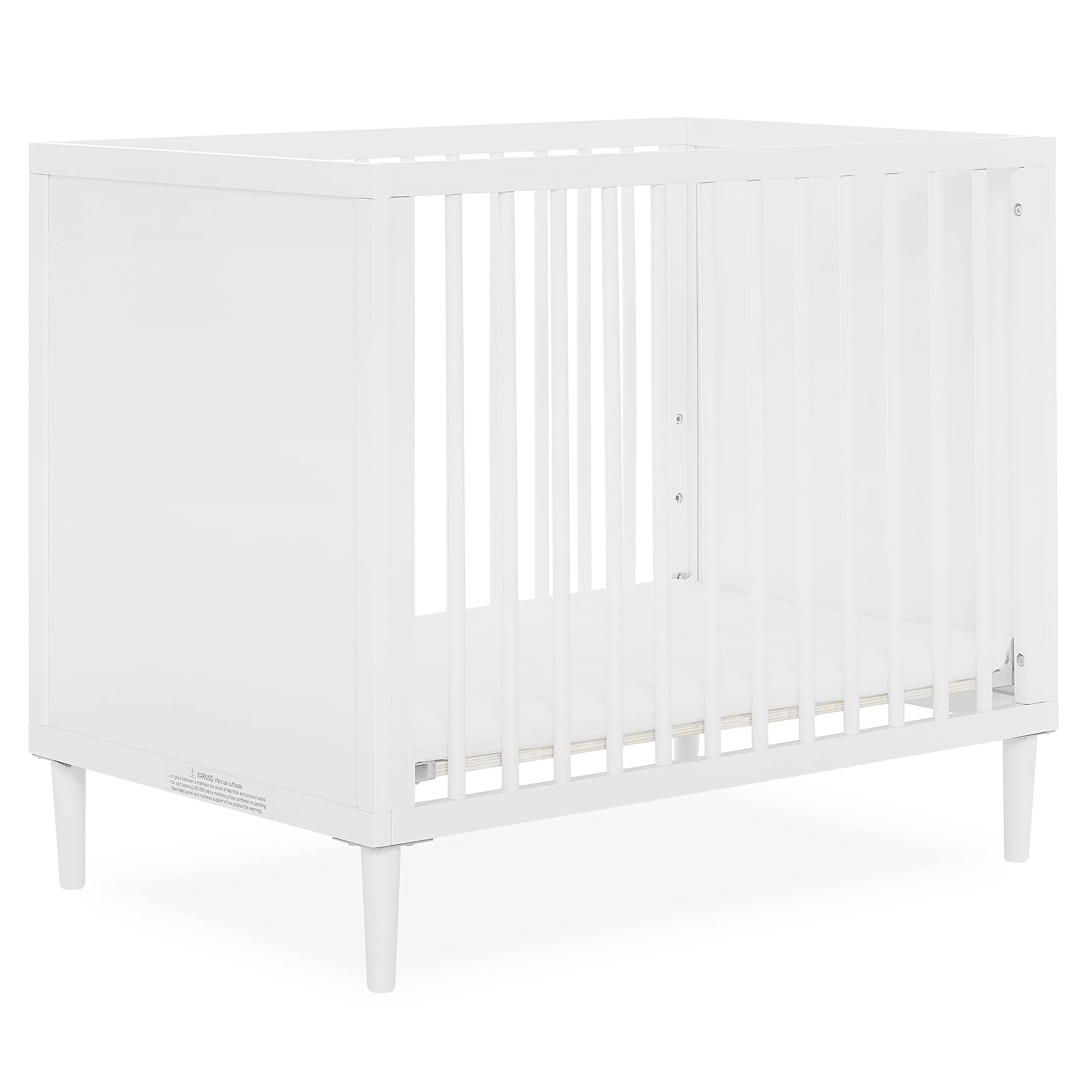 Dream On Me Lucas Mini Modern White Crib with Rounded Spindles - 39