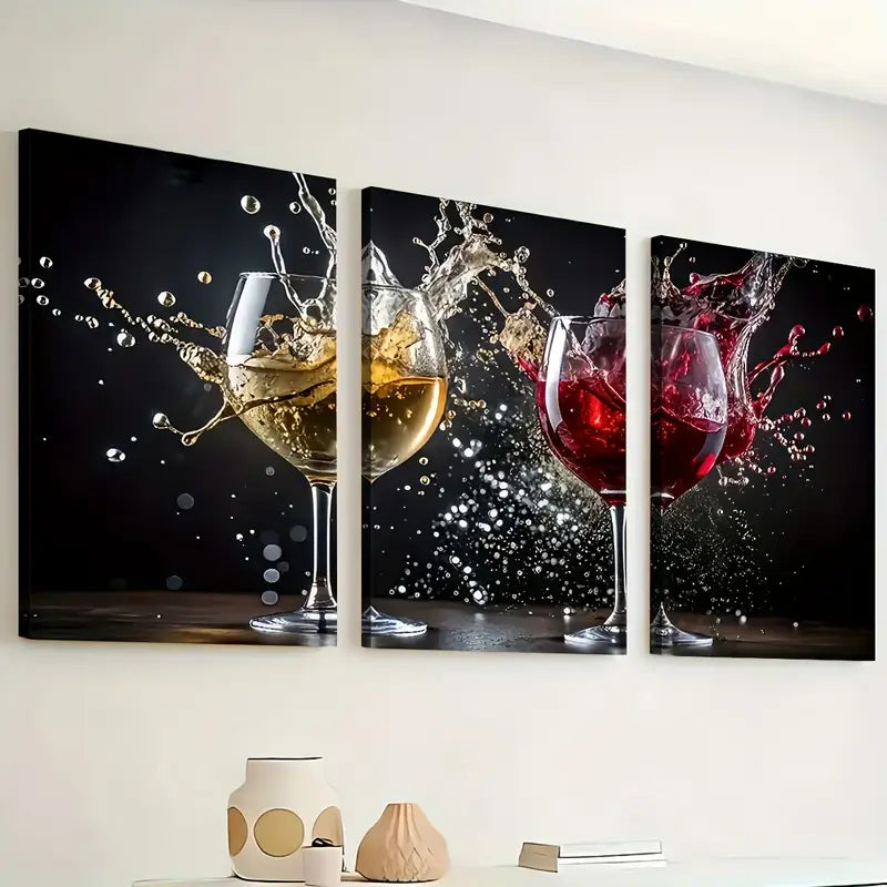 3pcs Cheers Bar Bartending Art Scene Wall Art Set - Framed Canvas 40x60cm - High Quality Print - 100% Australian Made - Ready to Hang - Perfect for Home Bar, Man Cave, Pub Decor & Gift Ideas