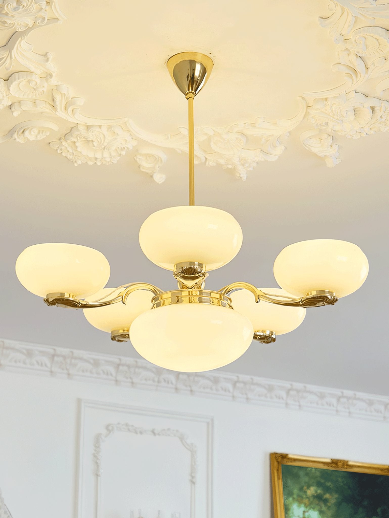Elegant Brass Radiance Orb Chandelier - Modern Ceiling Light Fixture for Dining Room, Living Room & Bedroom Decor