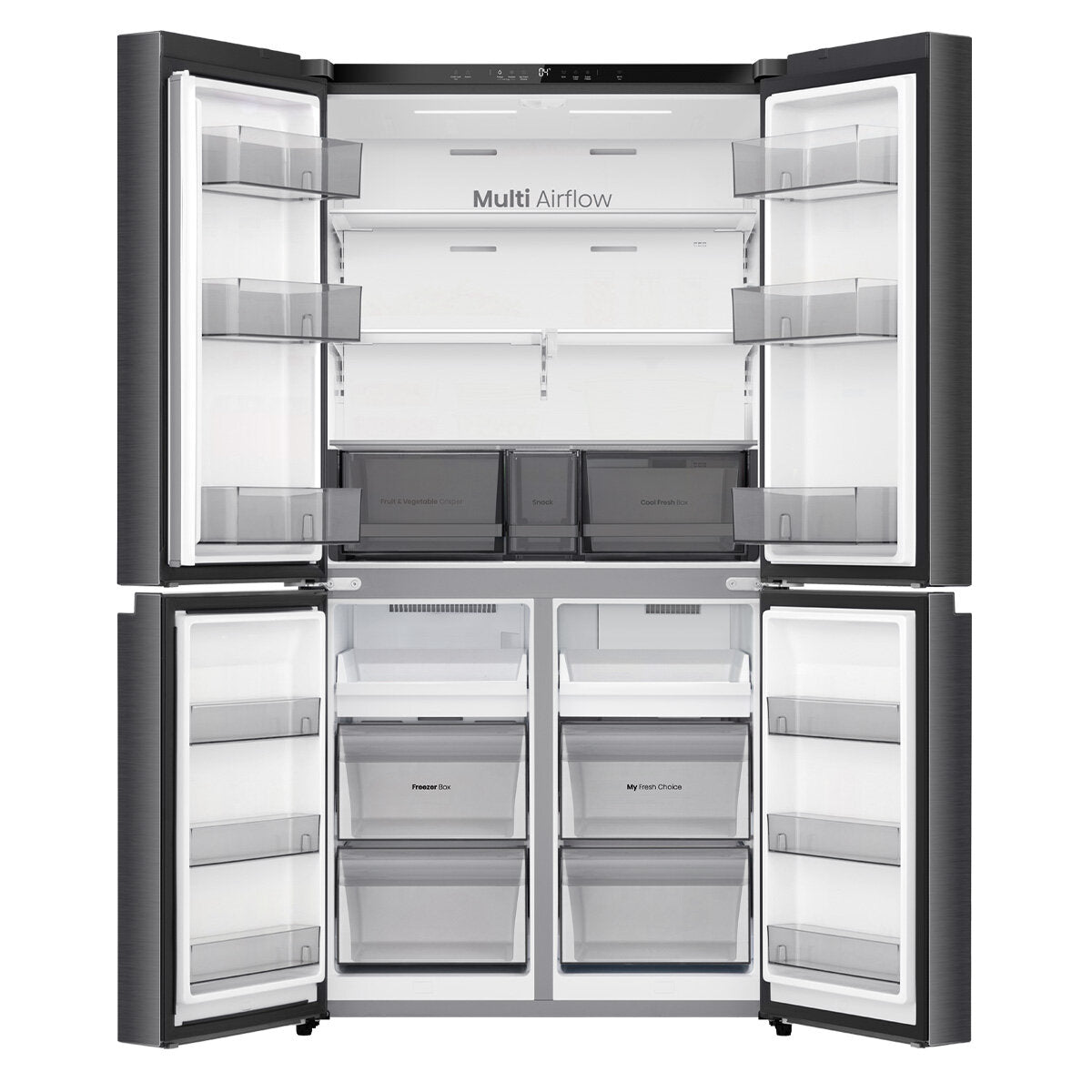 Hisense 647L PureFlex French Door Refrigerator - Dark Stainless Steel HRCD640TB - Energy Efficient Large Capacity Fridge for Modern Kitchen & Family Use