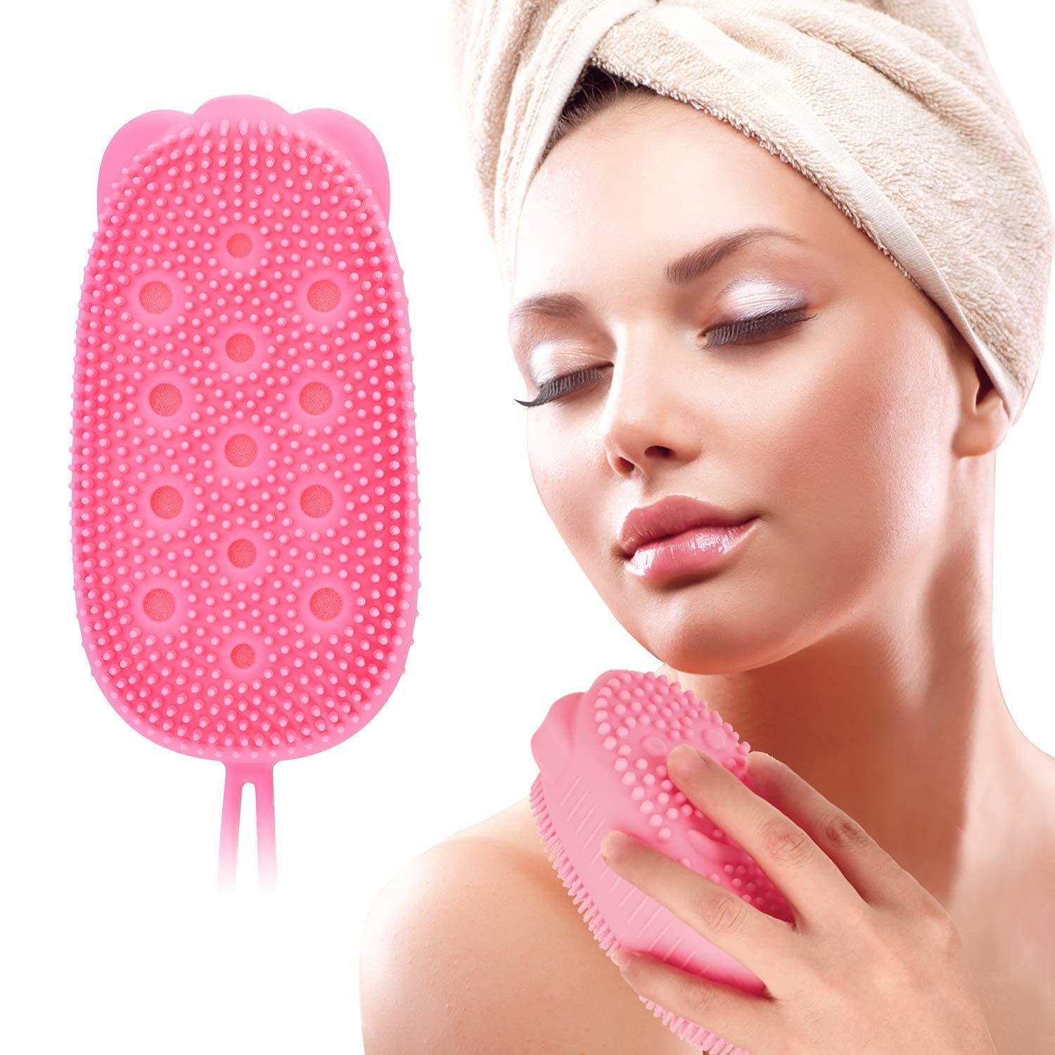Premium Silicone Hair & Scalp Massage Brush with Shampoo Dispenser - Exfoliating Body Scrubber for Shower, Bath & Skin Care - Gentle Cleaning & Relaxing Massage Tool for Men & Women (Pack of 1) - Perfect for Spa Days, Deep Cleansing & Stress Relief