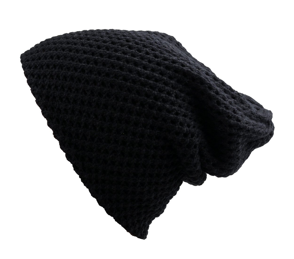 Unisex Solid Color Soft Winter Warm Waffle Knit Slouch Beanie Hat - Cozy & Stylish for Outdoor Activities, Skiing, Snowboarding, and Casual Wear