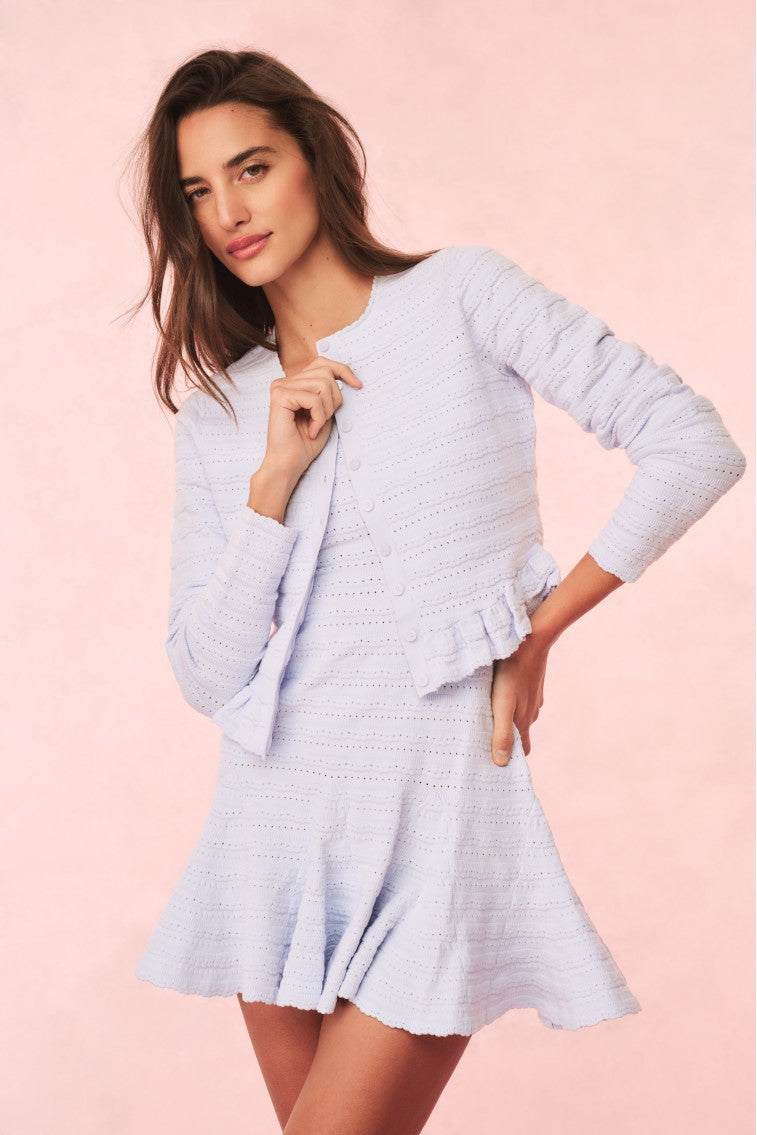 Rogan Pointelle Knit Cardigan for Women - Soft Open Front Sweater with Lace Detail | Perfect for Fall Layering, Office Wear & Casual Outfits