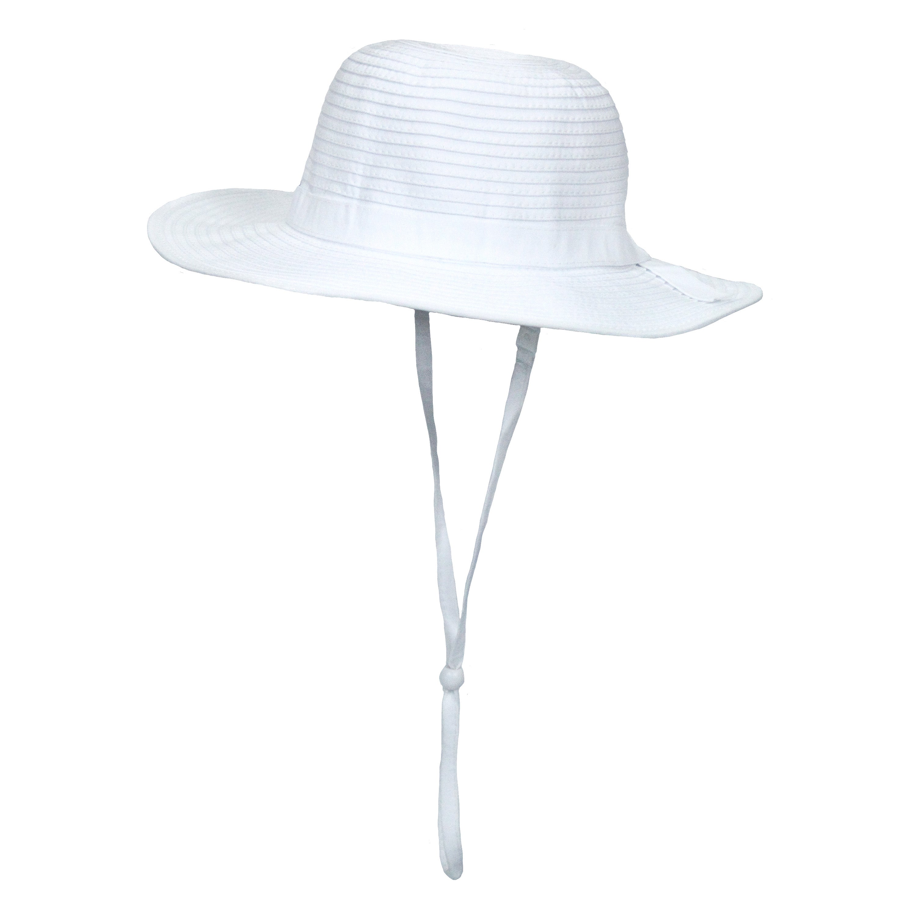 Girls Wide Brim Sun Hat for UV Protection - White Summer Beach Hat for Outdoor Activities, Travel & Vacation