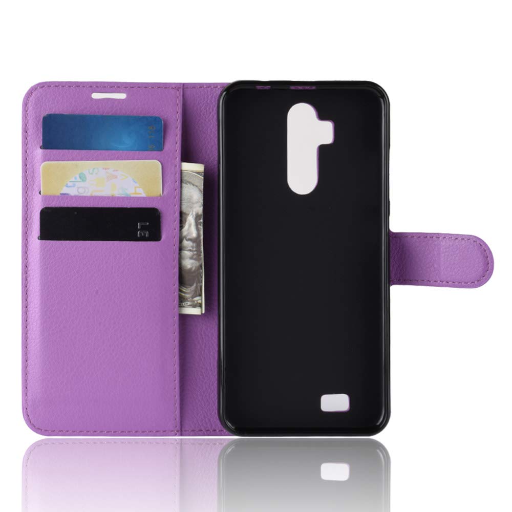 Oukitel C12 Pro Wallet Case with Card Slots & Magnetic Closure - Purple Phone Cover for Daily Protection