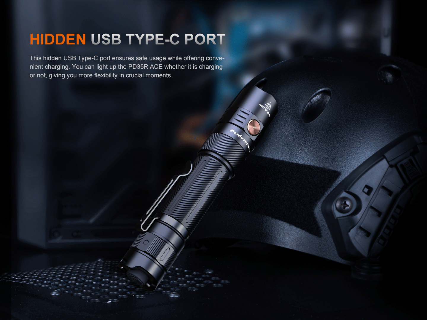 Fenix PD35R ACE Rechargeable Tactical Flashlight - 1600 Lumens, 5 Modes, IP68 Waterproof - Perfect for Camping, Hiking, Emergency & Outdoor Adventures