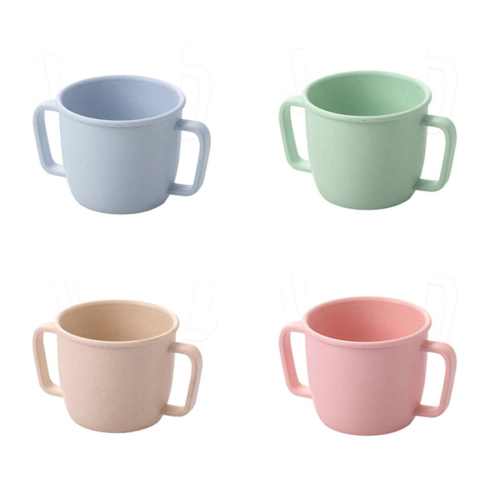 Bamboo Fiber Tumbler Mug Set - 4pcs Unbreakable 230ml Cups for Adults & Kids - Perfect for Water, Milk, Juice, Tea - Ideal for Home, Office, Travel & Outdoor Activities