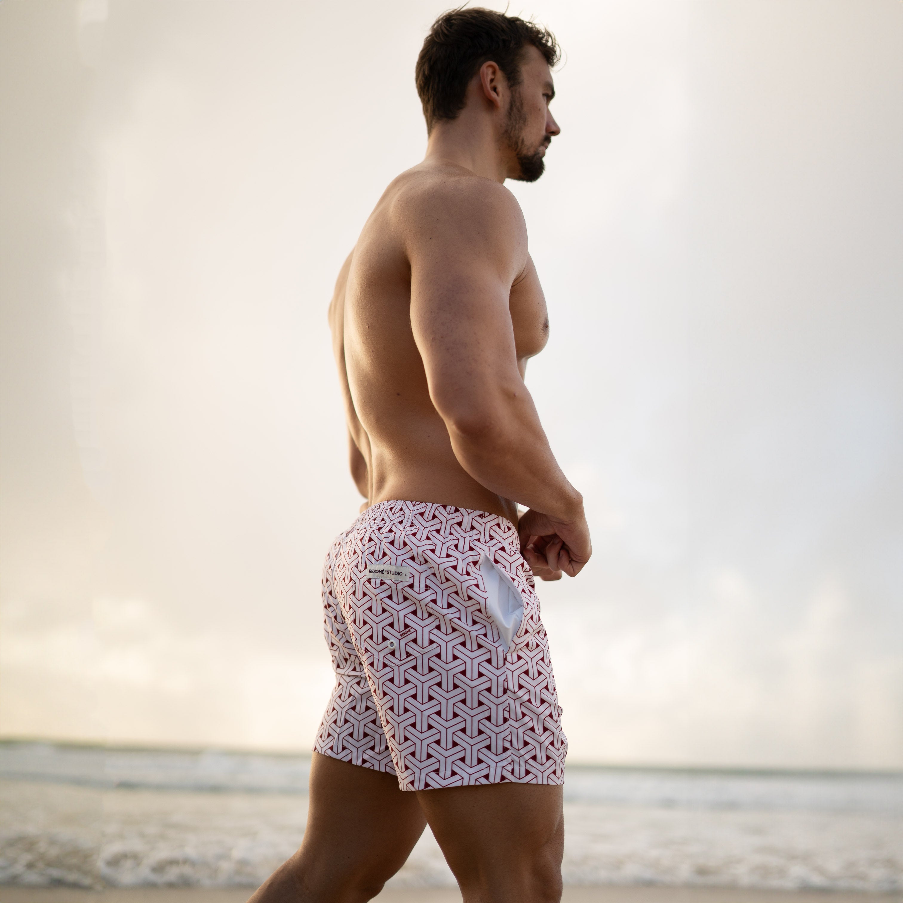 Premium Men's Swim Shorts TJ Red - Quick-Dry, Comfortable & Stylish for Beach, Pool & Summer Activities