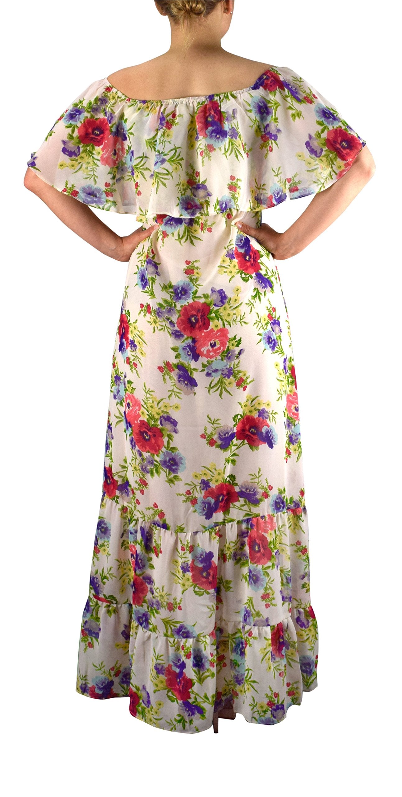 Women's Bohemian Floral Maxi Dress - Vintage Summer Long Dress for Beach, Music Festivals & Casual Outings