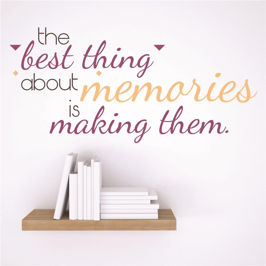 DIY Removable Wall Decals for Bedroom - The Thing About Memories is Making Them - 14x14 Inch Home Decor Stickers for Walls - Perfect for Nursery, Living Room & Dorm Room Decorating