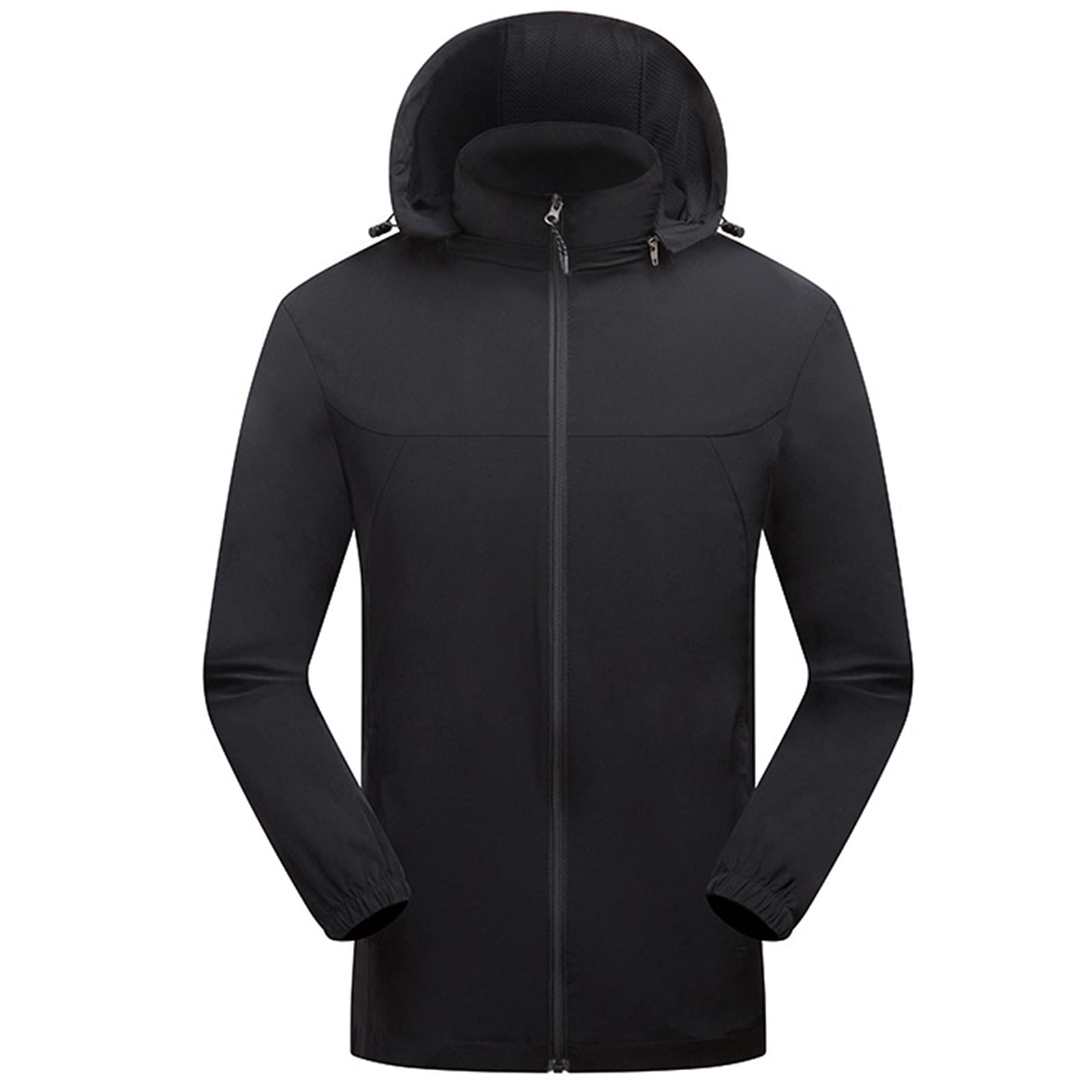 Men's Waterproof Leather Jacket with Detachable Hood - Lightweight Winter & Autumn Outdoor Coat for Hiking, Travel & Casual Wear