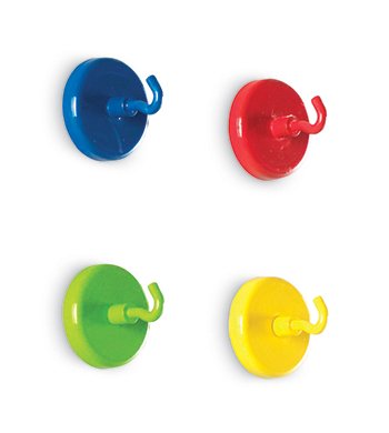 Learning Resources Super Strong Magnetic Hooks - 7 Pack Heavy Duty Hooks for Kitchen, Garage, Office & Bathroom Organization