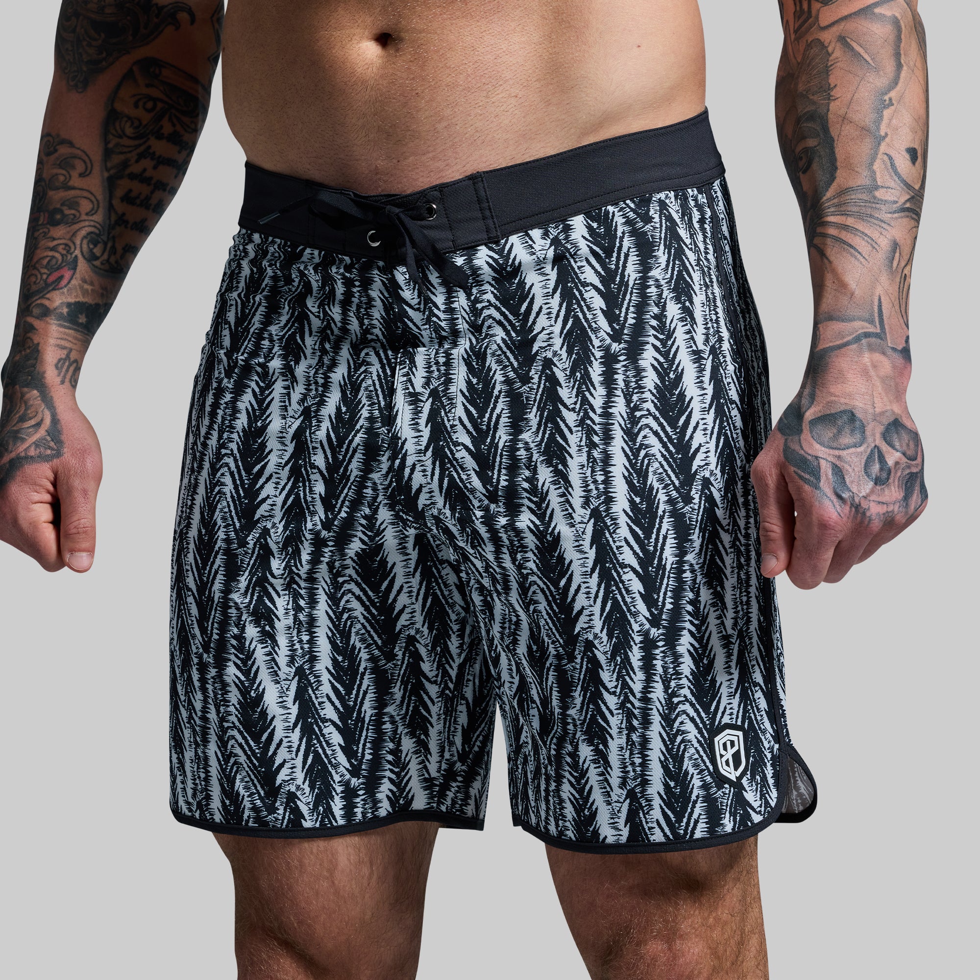 Stylish Island Short 8 with Feather Design - Comfortable Summer Swimwear for Beach Vacations & Pool Parties