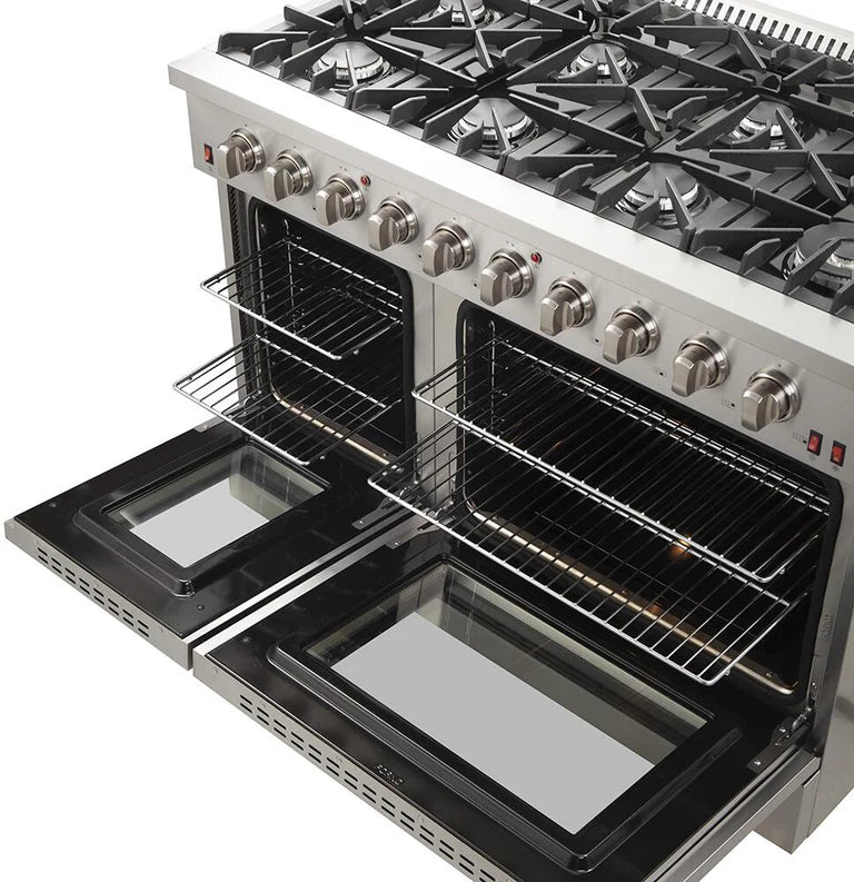 48 Inch Gas Range with Dishwasher and 60 Inch Refrigerator - Forno Premium Appliance Package for Modern Kitchens | Perfect for Home Chefs & Entertaining