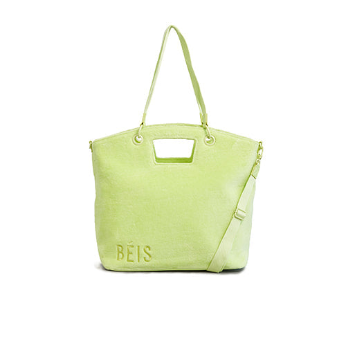 Stylish Citron Terry Tote Bag - Eco-Friendly Cotton Beach Tote for Women | Perfect for Shopping, Travel & Summer Outings