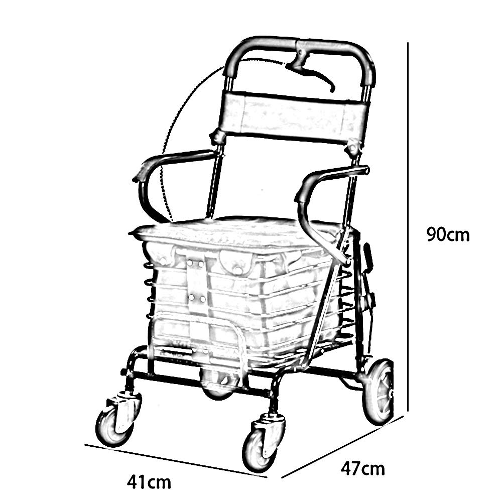 **Adjustable Height Foldable Rollator Walker with Shopping Basket & Seat - Lightweight Mobility Aid for Seniors & Rehabilitation - Ideal for Shopping, Travel & Daily Use (Blue)**