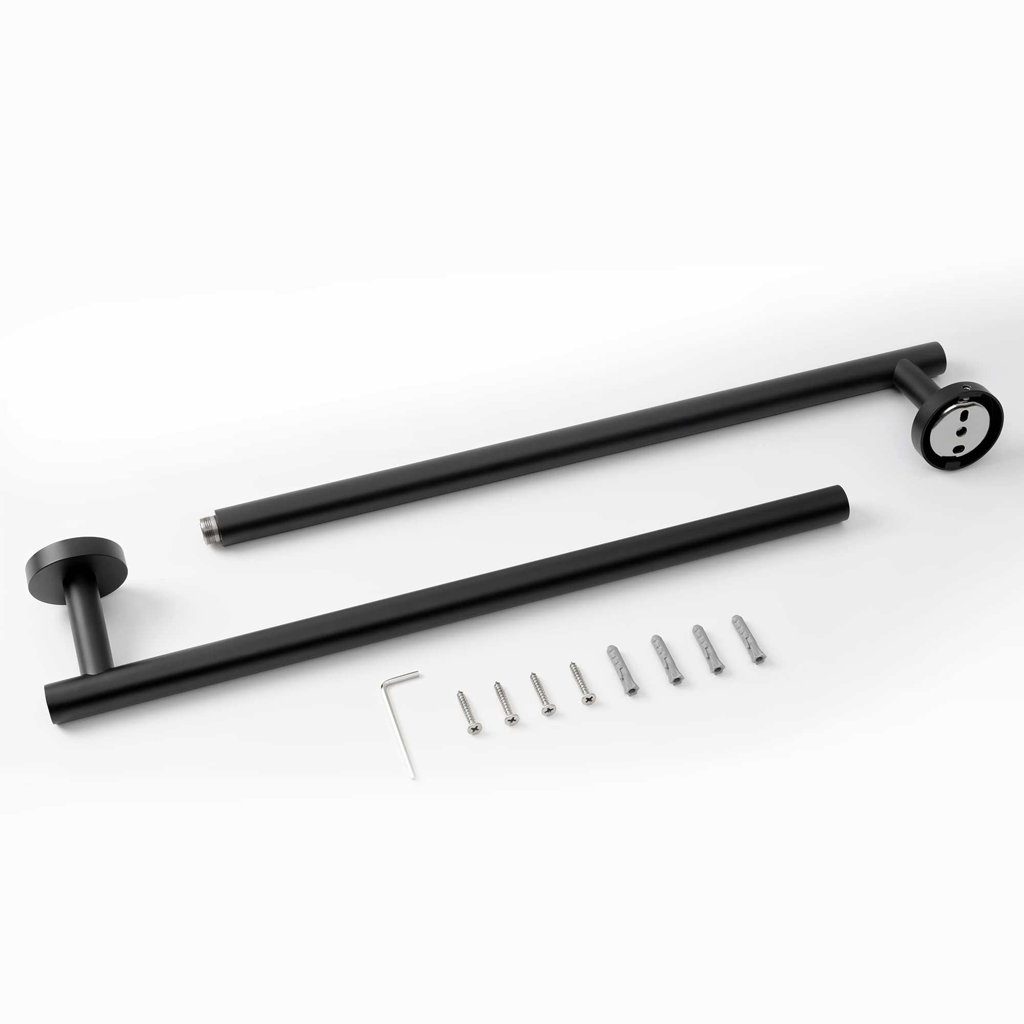 HITSLAM 31.6 Inch Matte Black Towel Bar - SUS304 Stainless Steel Bathroom Towel Rack - Wall Mounted Bath Towel Holder with Hardware - Modern Home Decor for Bathroom, Kitchen & Laundry Room Organization