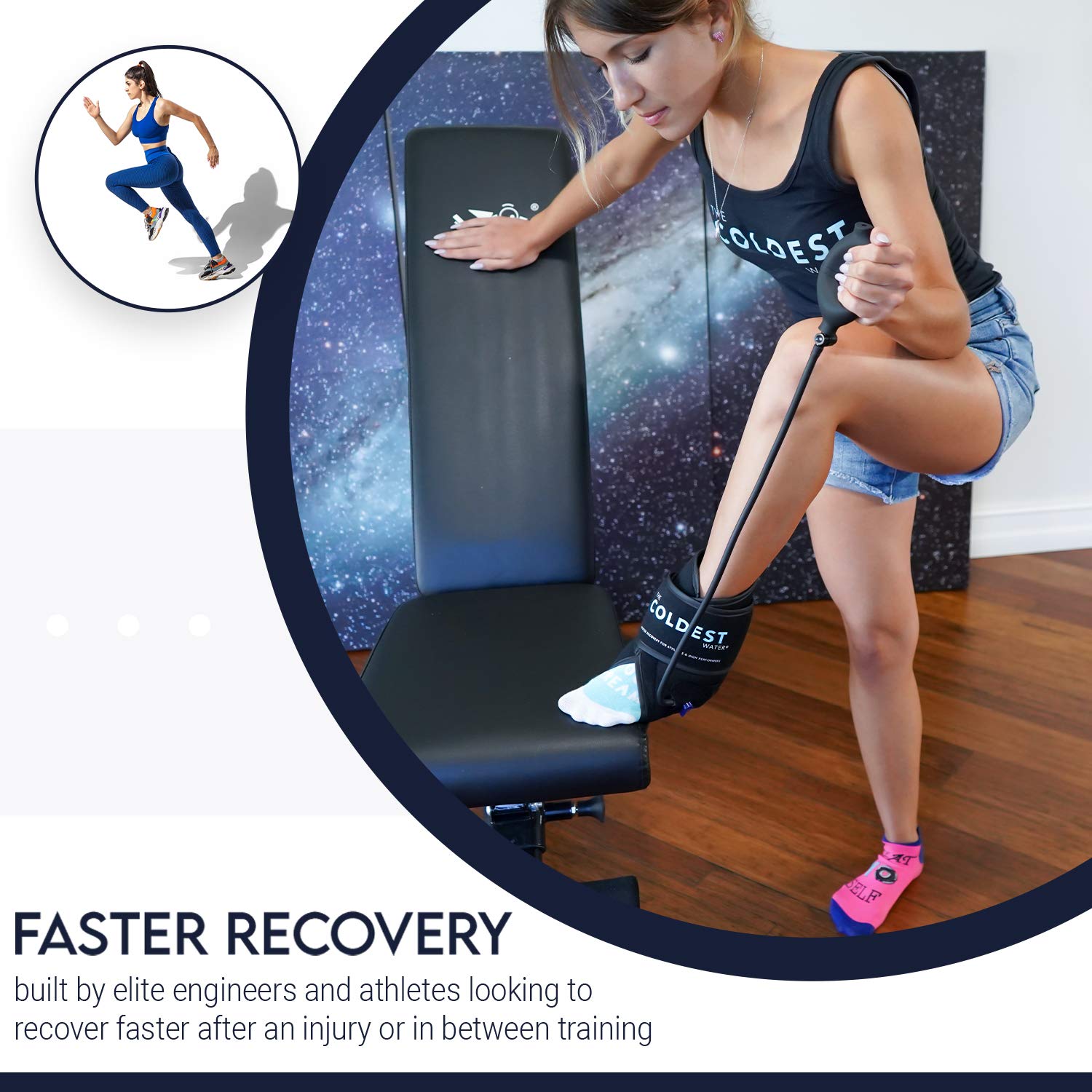 The Coldest Ankle Ice Pack with Cold Gel & Air Compression - Fast Recovery Ankle Sleeve for Achilles Tendon, Plantar Fasciitis, Swelling - Ideal for Post-Workout, Injury Recovery & Daily Pain Relief