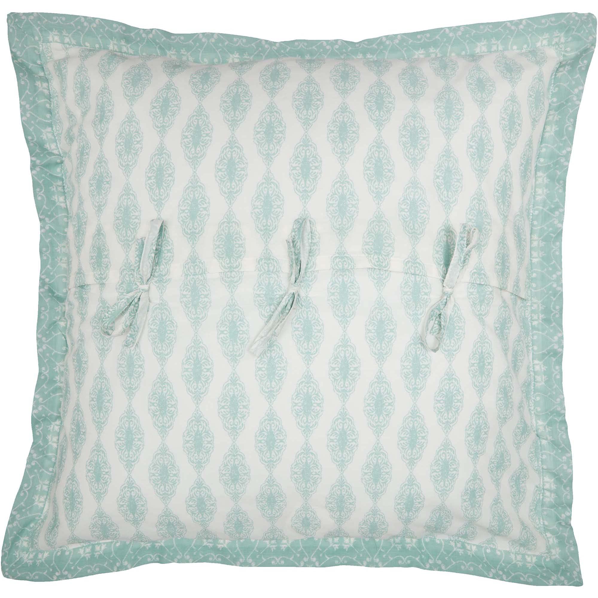 VHC Brands Avani Sea Glass Green Boho Farmhouse Euro Sham Pillow Cover 26x27 - Coastal Chic Decor for Bedroom, Living Room & Guest House