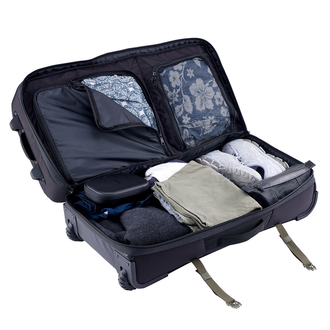 Caribee Split Roller 100L Travel Duffel Bag - Black - Perfect for Camping, Hiking & Adventure Travel