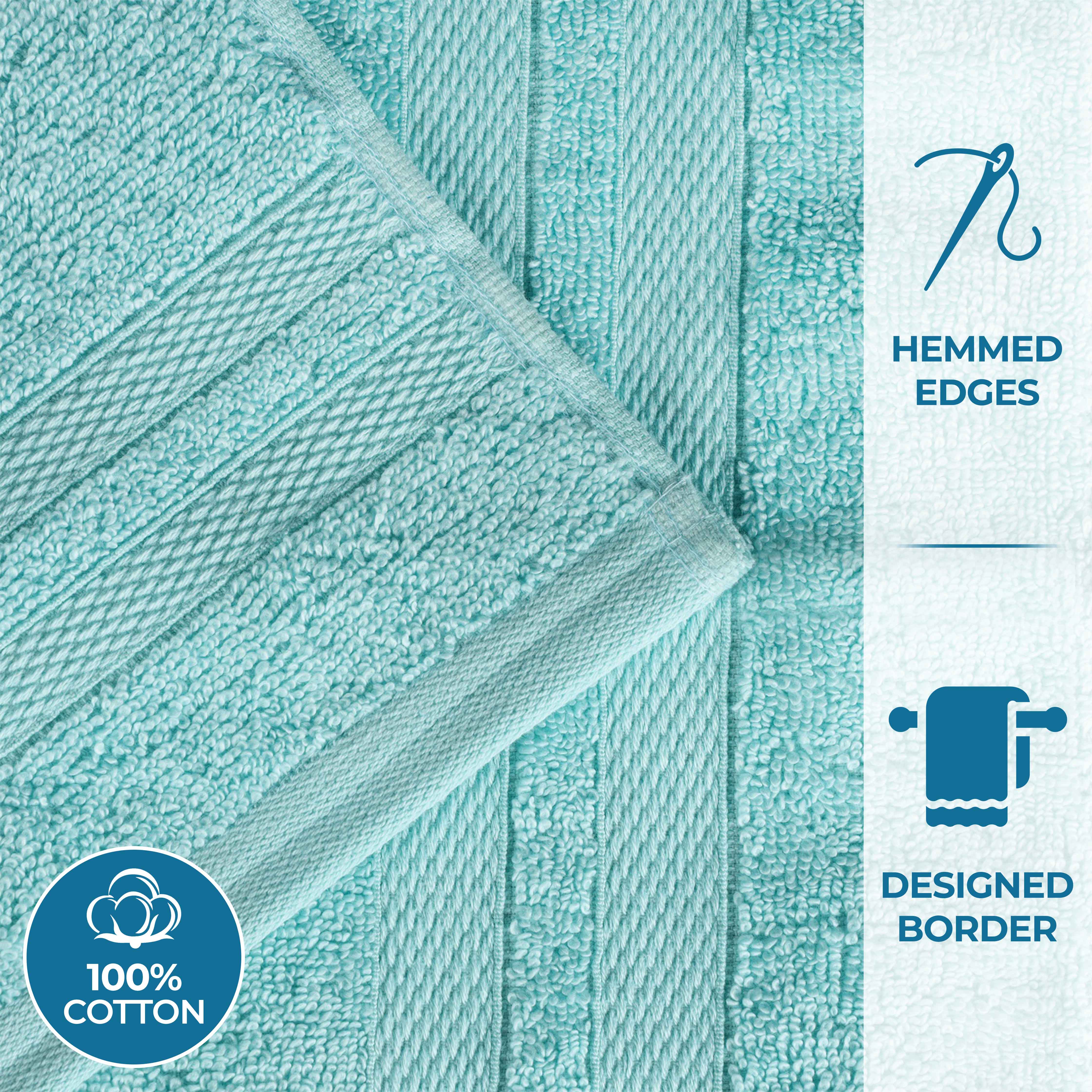Ultra Soft Cotton Absorbent Bath Towel Set - 6 Piece Solid Color Collection for Spa, Gym & Luxury Home Use
