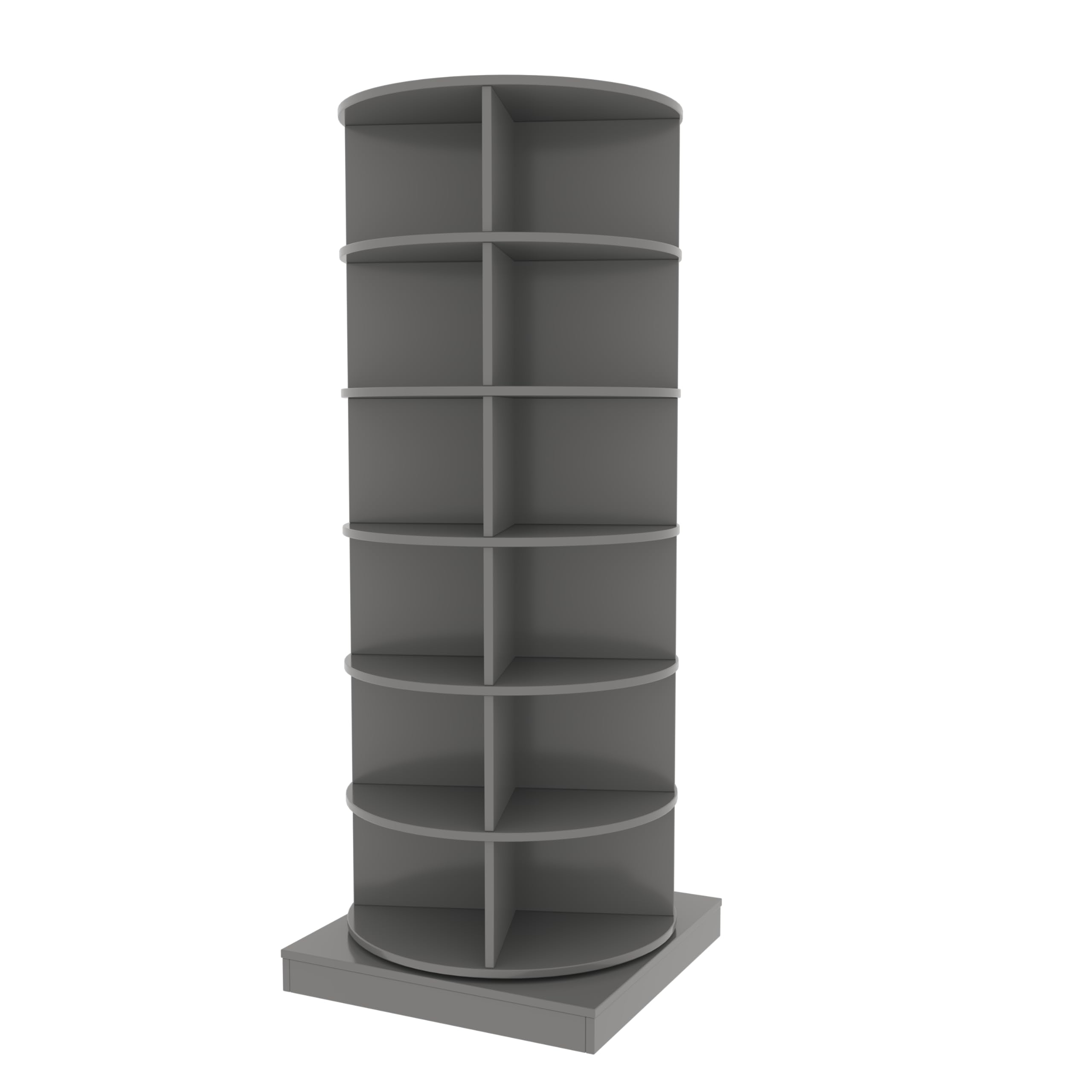 360° Rotating Shoe Rack - 6-Tier Free Standing Spinning Shoe Organizer with Wooden Frame, Holds 24 Pairs - Modern Grey Shoe Storage Cabinet for Closet, Entryway, Living Room - Perfect for Small Spaces & Shoe Lovers