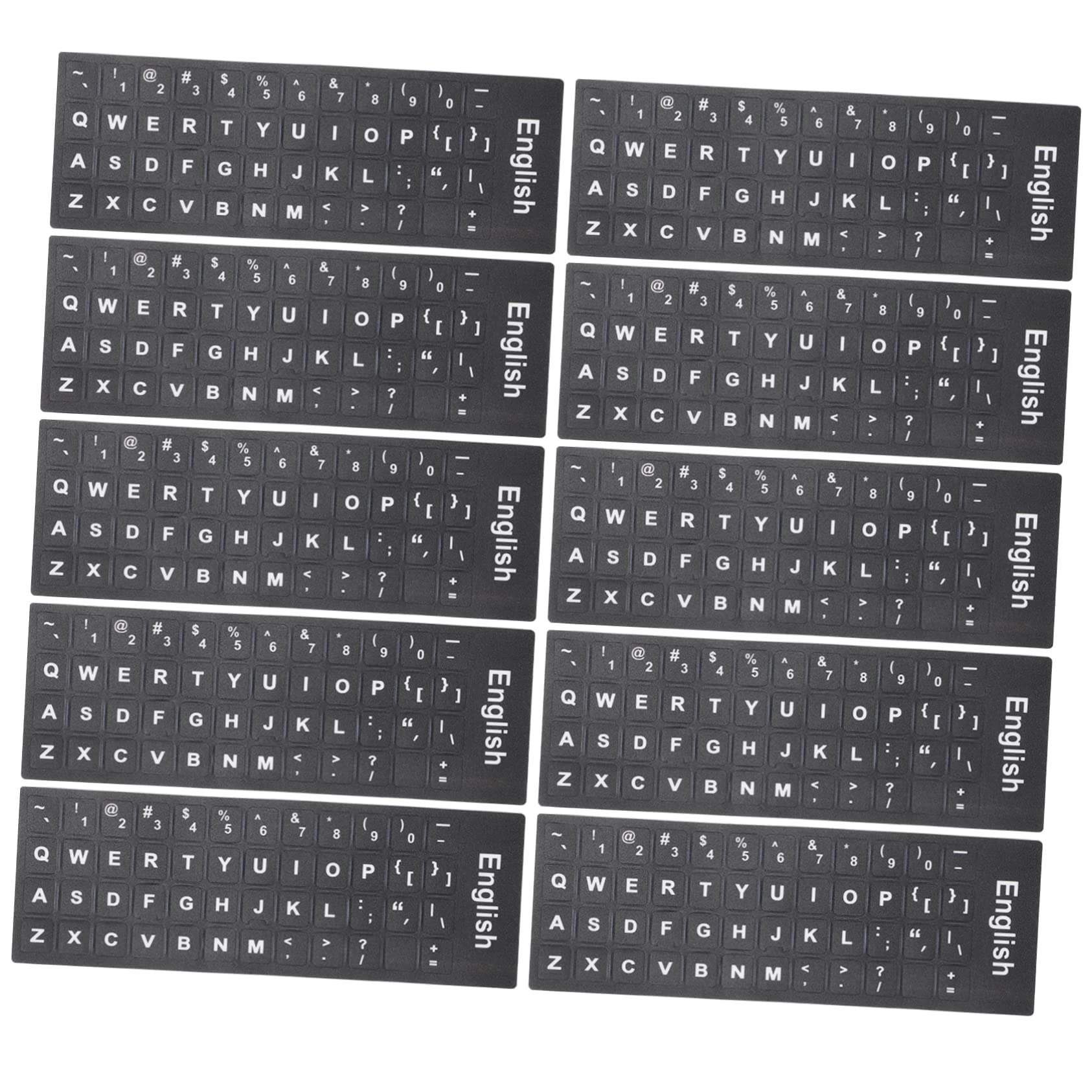 Lurrose 10-PC Keyboard Stickers - English Alphabet Labels for Laptop & PC - Easy Typing & Learning
