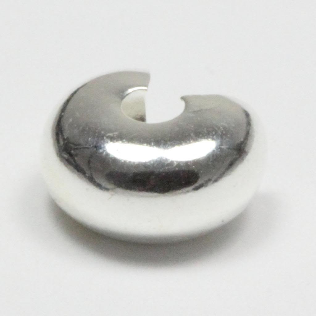 200pcs 5mm (0.2 Inch) Sterling Silver Plated Crimp Bead Covers for Jewelry Making - DIY Craft Beads, Knot Covers for Bracelets & Necklaces - Perfect for Hiding Crimps and Securing Loose Beads in Handmade Jewelry Designs