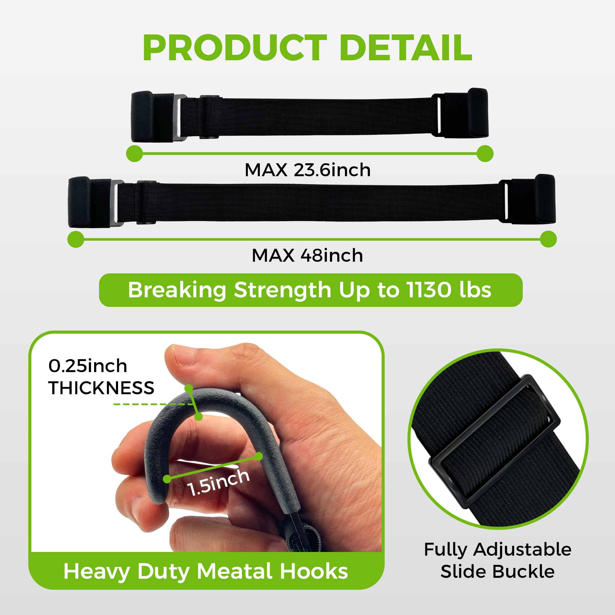 2-Pack Metal Double-Claw Non-Slip Trash Can Locks - Adjustable Garbage Bin Straps for Raccoons, Dogs & Small Animals - Durable & Easy-to-Install Lid Locks (Black) - Perfect for Outdoor Bins, Camping & Wildlife Areas