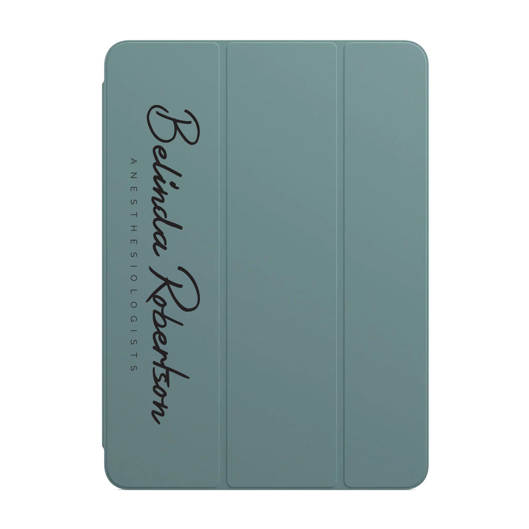 Premium iPad Trifold Case with Signature & Occupation 32 - Slim Protective Cover for iPad Pro/Air/Mini, 360° Rotating Stand for Work, Study & Travel
