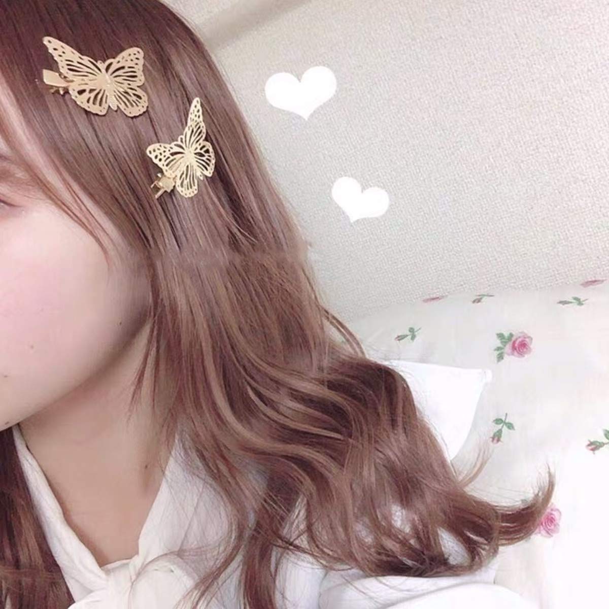 12 Pcs Gold Metal Butterfly Hair Clips for Women & Girls - Elegant Hair Accessories (Left & Right) - Perfect for Parties, Weddings, and Everyday Styling