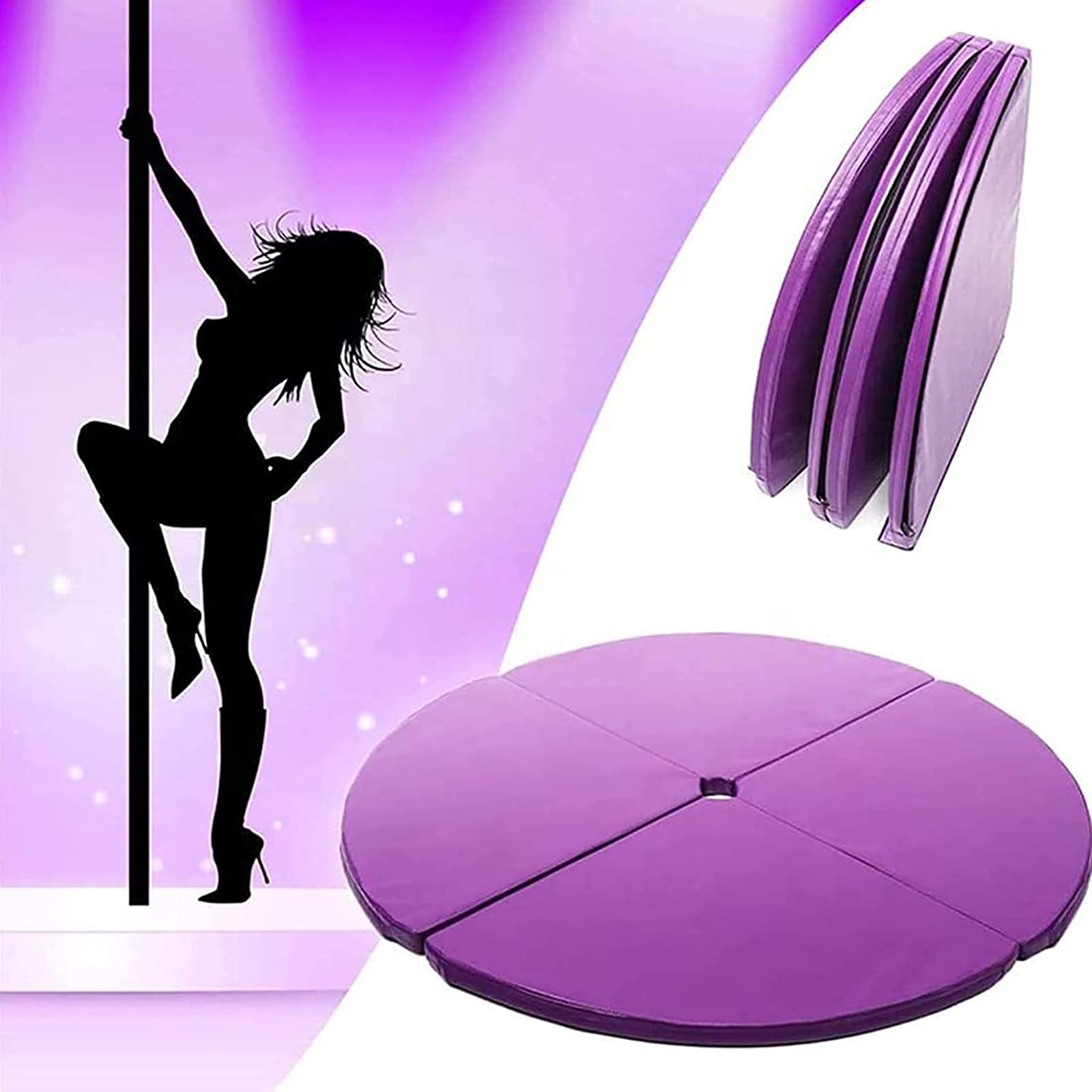 120CM Round Pole Dancing Crash Mat - Thickened Safety Mat for Stripper Pole, Fitness, Gymnastics, Dance & Yoga | Perfect for Beginners & Professional Dancers | Home Studio & Club Use