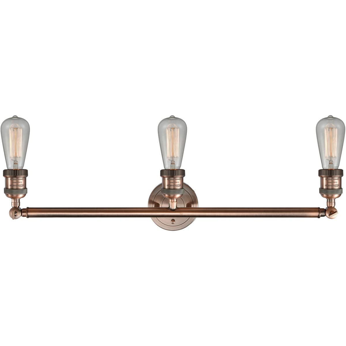 205NH-AC-LED 3-Light Vintage Dimmable LED Bathroom Vanity Light Fixture in Antique Copper - Perfect for Bathroom, Powder Room & Farmhouse Style Home Decor