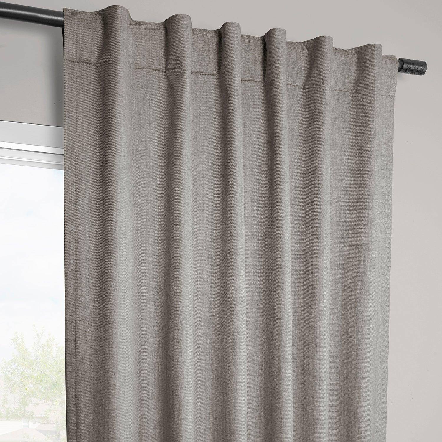Light Steel Grey Vienna Basic Linen Blackout Curtains - 2 Panels Set for Bedroom & Living Room - Noise Reducing & Energy Efficient Window Treatments