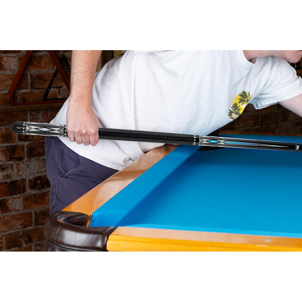 Premium Griffin GR40 Pool Cue - Jet Black with Overlaid Points for Professional & Casual Play | Billiards, Snooker & Game Room Accessories